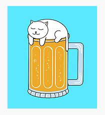 Cat Beer Photographic Print