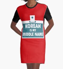 Korean is My Middle Name Nationality Bloodline Graphic T-Shirt Dress