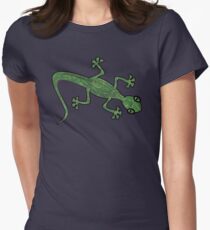 Green Gecko with pattern Women's Fitted T-Shirt