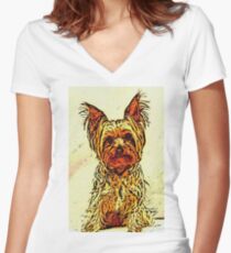 Little Scruff Women's Fitted V-Neck T-Shirt