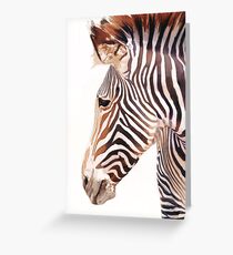 "Zebra Bust" Zebra Wildlife Watercolor Greeting Card