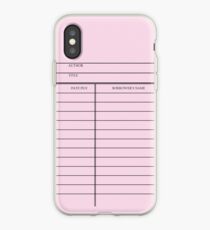 Vintage Library Card - Pink iPhone Case