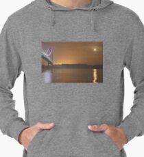  Self-Anchored Suspension Bridge, Early Morning, Nature, the natural world, Mother Nature, Mother Earth, the environment, wildlife, flora, kind Lightweight Hoodie
