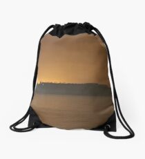   Self-Anchored Suspension Bridge, Early Morning, Nature, the natural world, Mother Nature, Mother Earth, the environment, wildlife, flora, kind Drawstring Bag