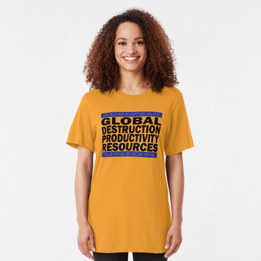 Global Destruction of Productivity Resources Slim Fit T-Shirt