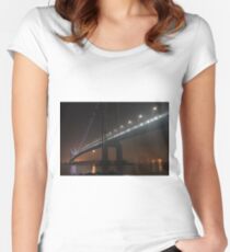  Self-Anchored Suspension Bridge, Early Morning, Nature, Mother Earth, Environment, Wildlife, Flora, Kind, Grain, Park Women's Fitted Scoop T-Shirt