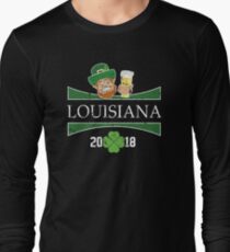 St Pats Day Shirt Louisiana St Patricks Girls Shamrock Long Sleeve T-Shirt