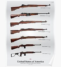 World War II Service Rifles of the United States Poster