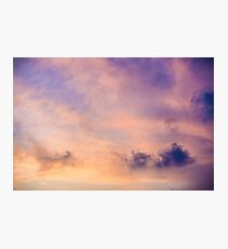 Beautiful, heavy clouded blue sunset sky background. Photographic Print