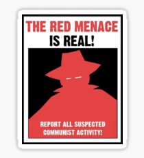 Pegatina El cartel de propaganda de la amenaza roja