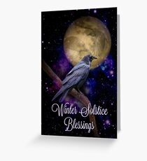 Winter Solstice Blessings Raven Cards Greeting Card