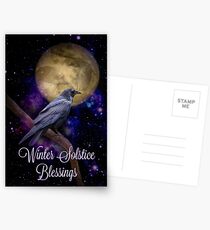 Winter Solstice Blessings Raven Cards Postcards