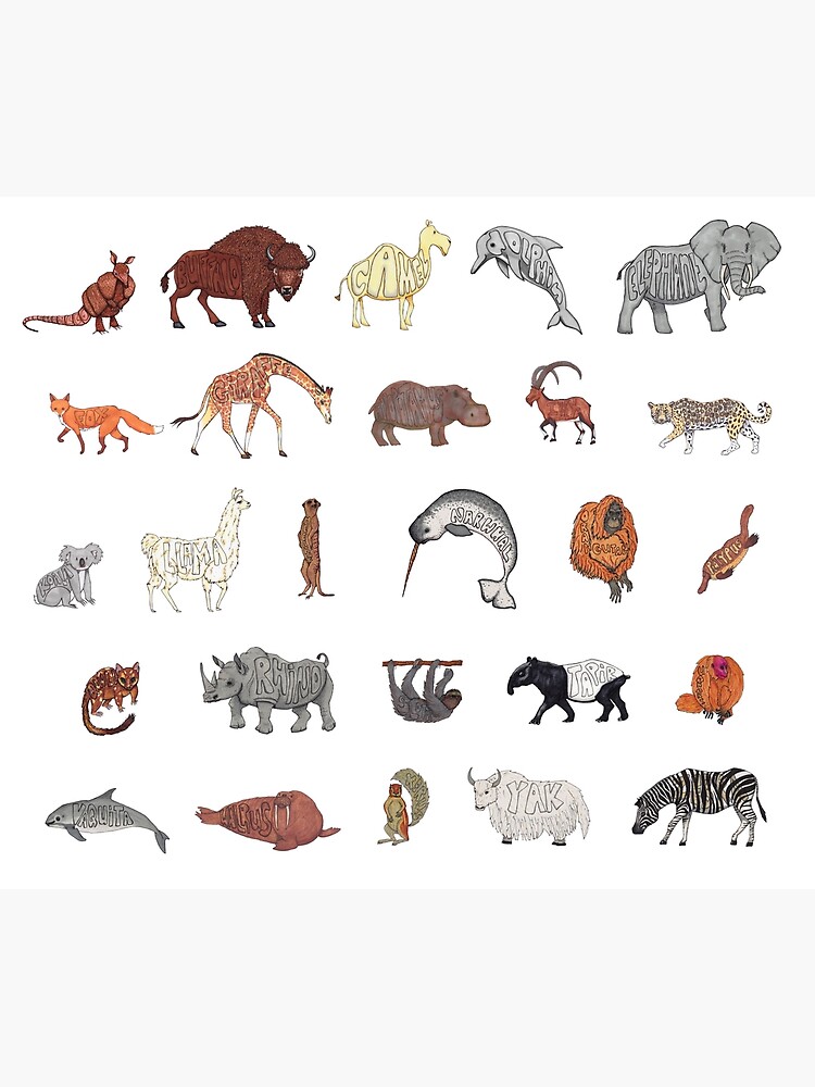 "Animal alphabet - mammals abc" Tapestry by ImageEyeNation | Redbubble