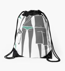 Kitesurf photographer, kitesurfing girl and boy Drawstring Bag