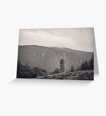 Glendalough Monastic Site IV Black and White- Wicklow Mountains Ireland Greeting Card