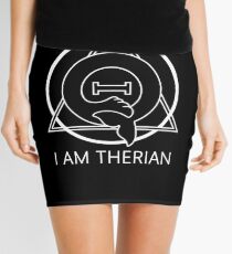 PD (ytb) Theta-Delta Therian Symbol WHITE "I AM THERIAN" Mini Skirt