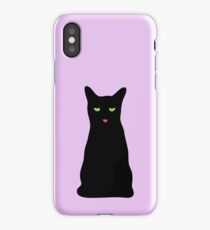 Green Eyed Black Cat iPhone Case