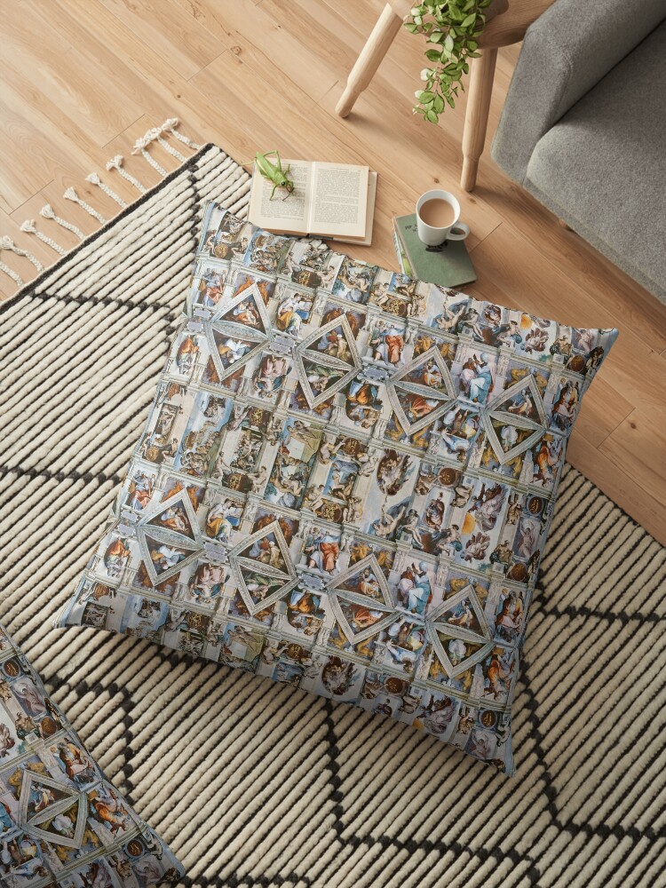 Michaelangelo Sistine Chapel Ceiling Floor Pillow By Deanworld