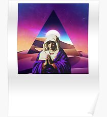 Vaporwave Aesthetic Sand Dunes Desert Prayer Blessed T-Shirt Poster