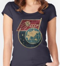CCCP Flag Satellite Women's Fitted Scoop T-Shirt