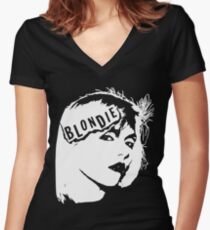 Blondie New Wave Punk Rock 70's 80's Vintage Style 70S T-Shirts Women's Fitted V-Neck T-Shirt