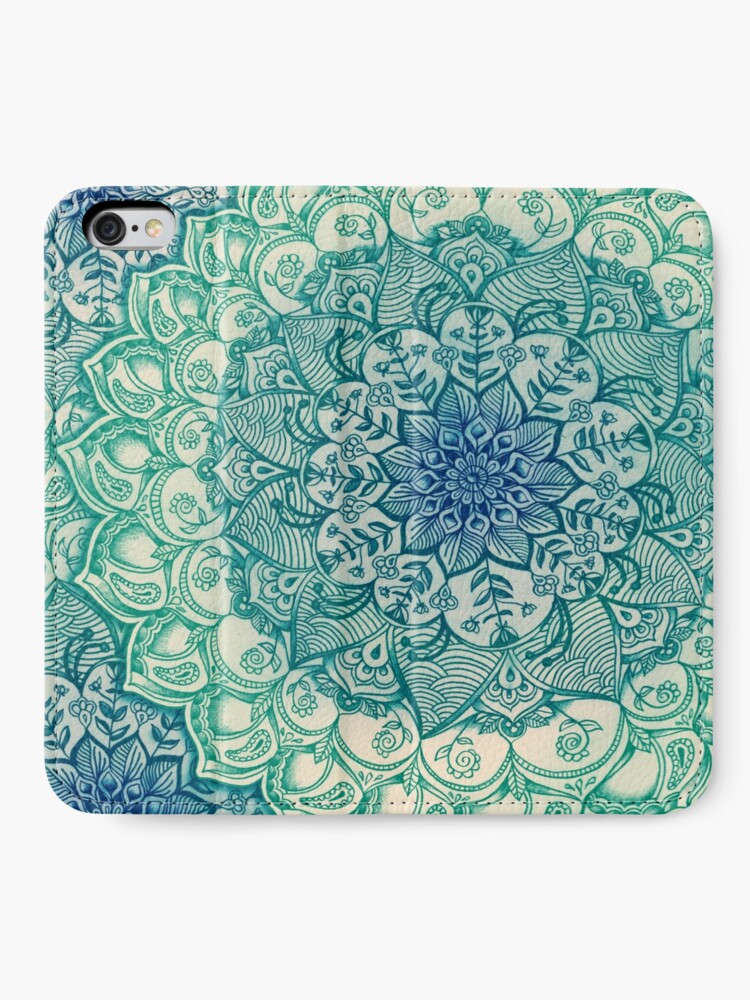 Alternate view of Emerald Doodle iPhone Wallet