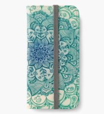 Smaragd-Gekritzel iPhone Flip-Case/Hülle/Klebefolie