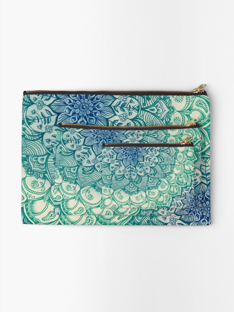 Alternate view of Emerald Doodle Zipper Pouch