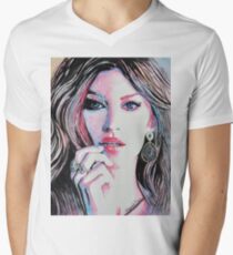 Gisele Bündchen in watercolor painting Men's V-Neck T-Shirt