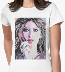 Gisele Bündchen in watercolor painting Women's Fitted T-Shirt