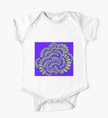 Green and Purple Floral One Piece - Short Sleeve