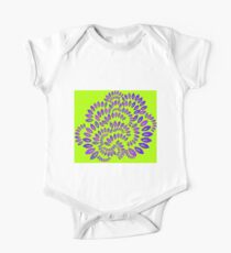 Purple and Green Floral One Piece - Short Sleeve