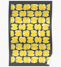 Alphabetti, grey, gray, yellow Poster