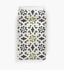 Oriental tile pattern - black, brown Duvet Cover