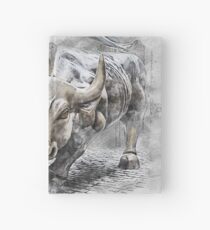 Bull angry stock market Hardcover Journal