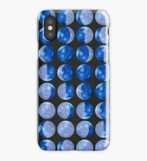 Moon background seamless pattern with different moon phases new moon, crescent moon crest, quarter moon or half moon, gibbous, full moon Lunar seamless background Celestial iPhone Case