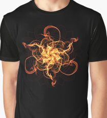 Energetic Geometry - Fire Spinner Bloom Graphic T-Shirt