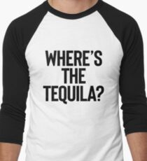Where’s the Tequila + Party Music Drinks Men's Baseball ¾ T-Shirt