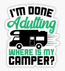Pegatina Camisa divertida para acampar hecha para adultos ¿Dónde está mi camiseta Camper?
