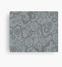 Badja Bayaderra (Long neck turtle) - Inverted Brown Canvas Print