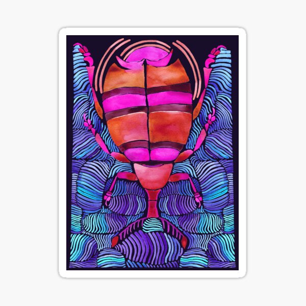 Bright Watercolour Beetle Bug Dream Sticker