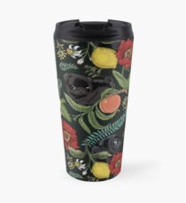 Botanical and Black Pugs Travel Mug