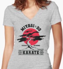 Karate Kid - Mr Miyagi Do Red Variant Women's Fitted V-Neck T-Shirt