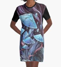 Mushrooms & Crystals Graphic T-Shirt Dress