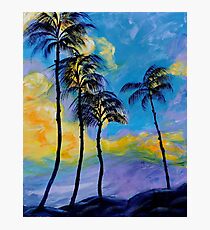 Moon over Palm Trees Photographic Print