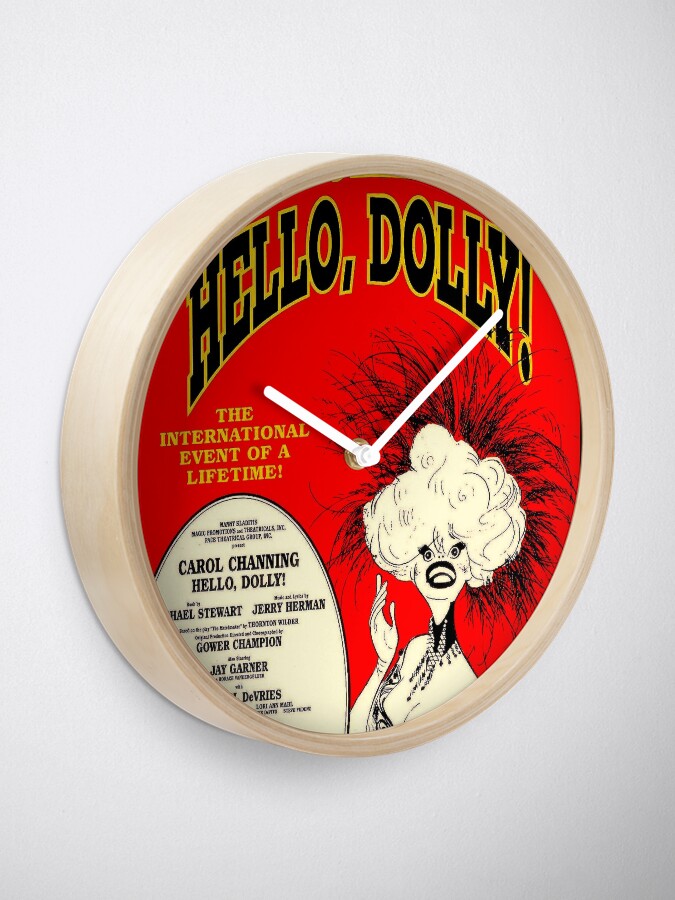 Alternate view of HELLO DOLLY : Vintage Carol Channing Broadway Musical Print Clock