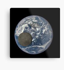 Mond Kreuzung Gesicht der Erde Metallbild