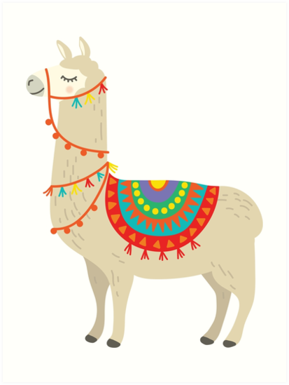 "Party Llama" Art Print by smalltownnc | Redbubble