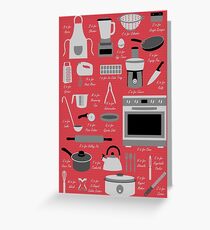 Kitchen Equipment Alphabet Greeting Card