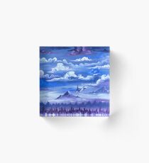 "Cotton Skies" - Acrylic Painting Acrylic Block